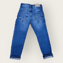 Jeans niño con desgaste sistema ajustable en cintura 