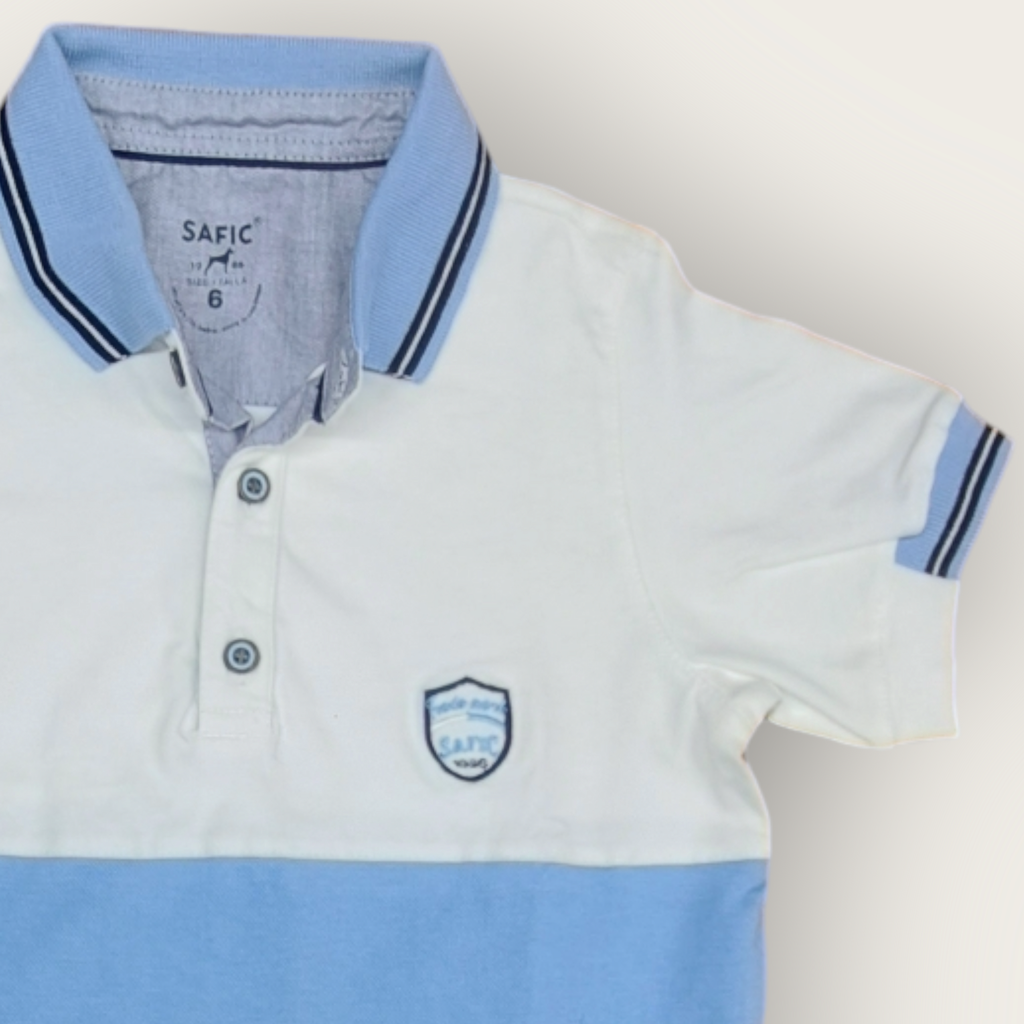Camiseta tipo polo combinada 
