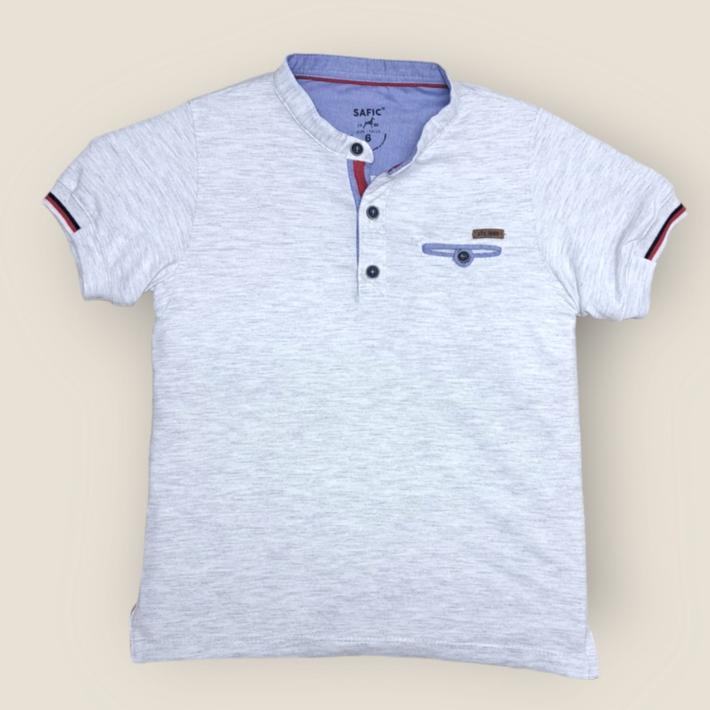 Camiseta cuello neru gris