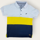 Camiseta tipo polo combinada.