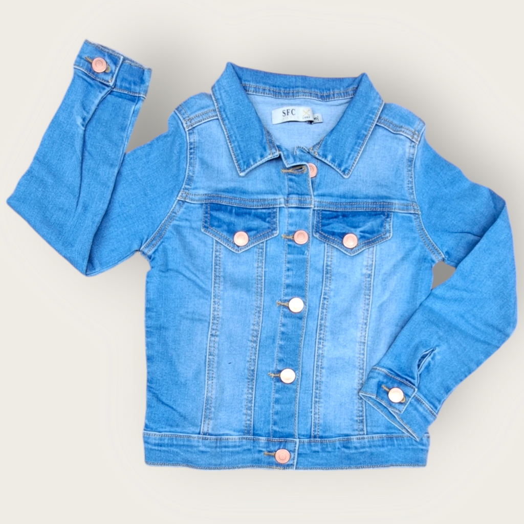 Chaqueta Denim niña tono claro