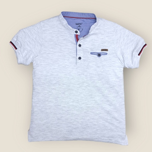 Camiseta cuello neru gris