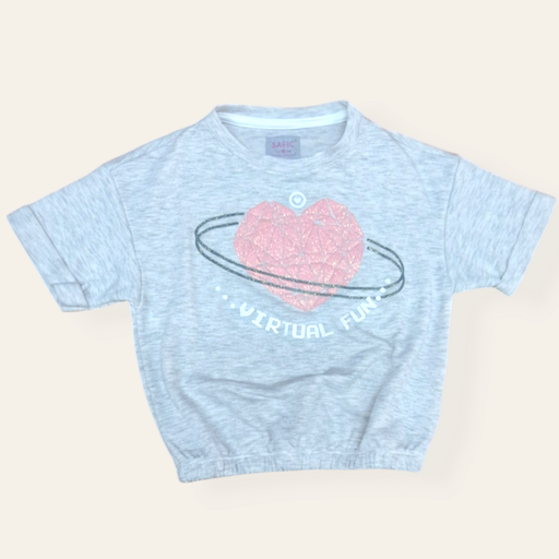 Blusa niña entesortada gris
