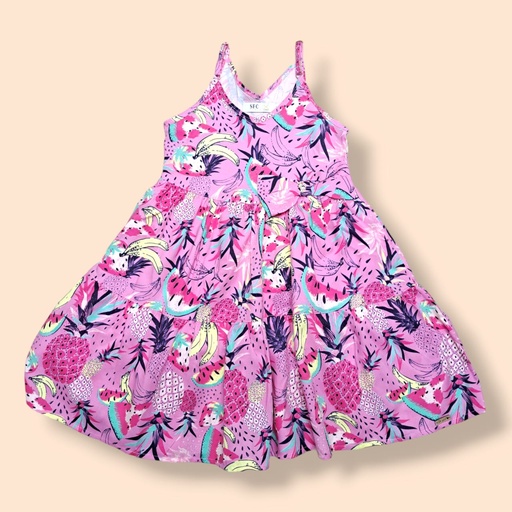 Vestido Frutas Rosa